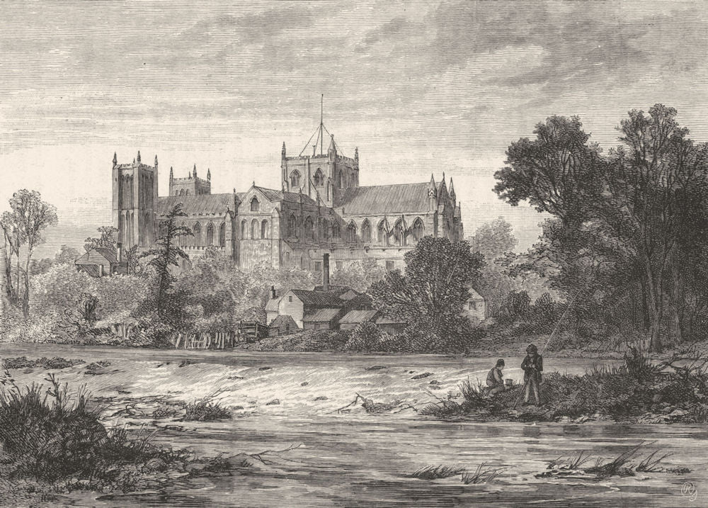YORKS. Ripon Minster, south-east 1898 old antique vintage print picture